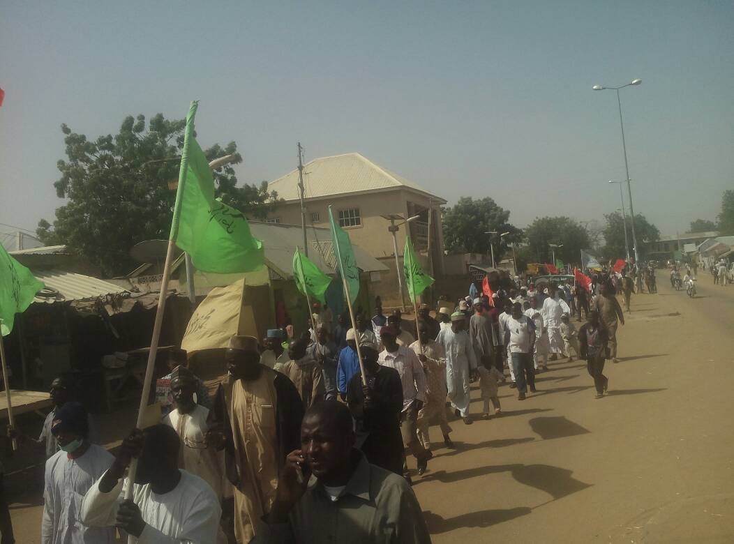 free zakzaky protest in azare for medical care